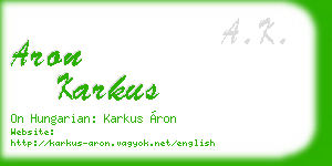 aron karkus business card