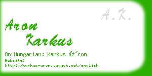 aron karkus business card